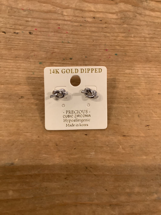14K Gold Dipped Knot Earring