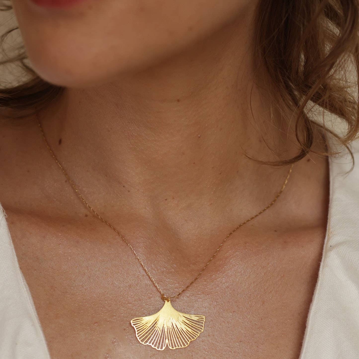 Amano Ginkgo Leaf Necklace 64GK