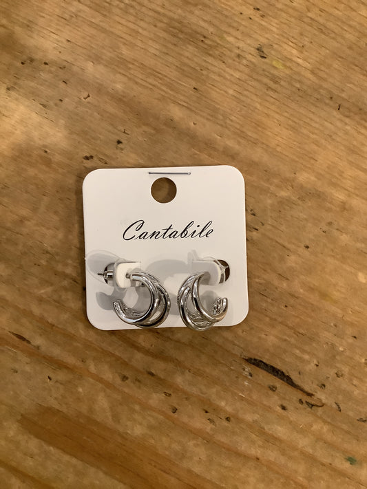Cantabile Triple Hoop Earring
