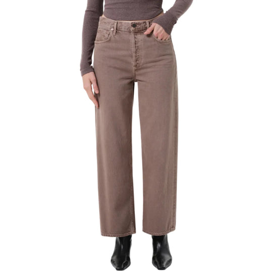 AGolde Red High Rise Wide Leg Jean