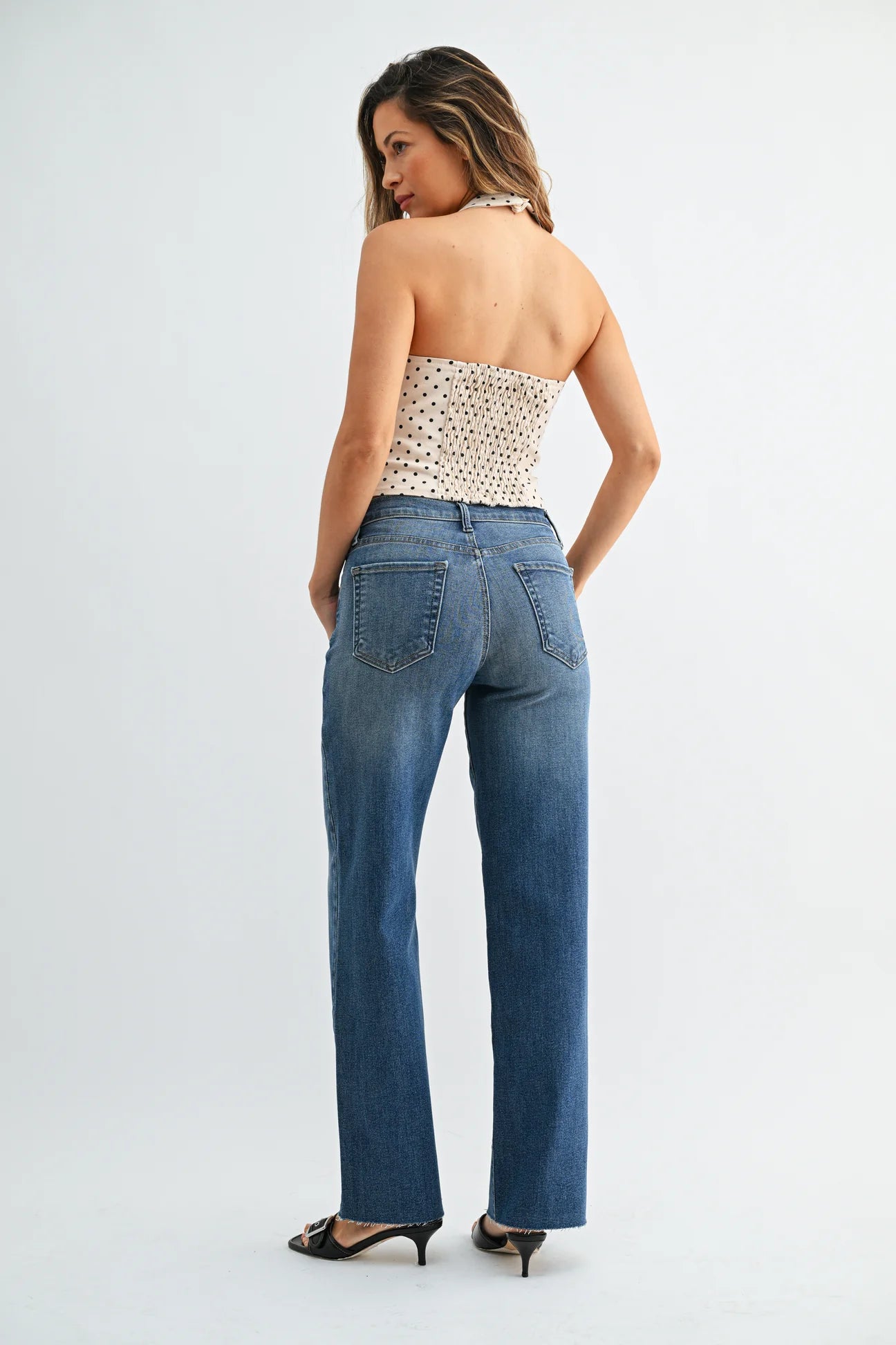 Just Black Denim Slim Palazzo w/Scissor Cut Jean