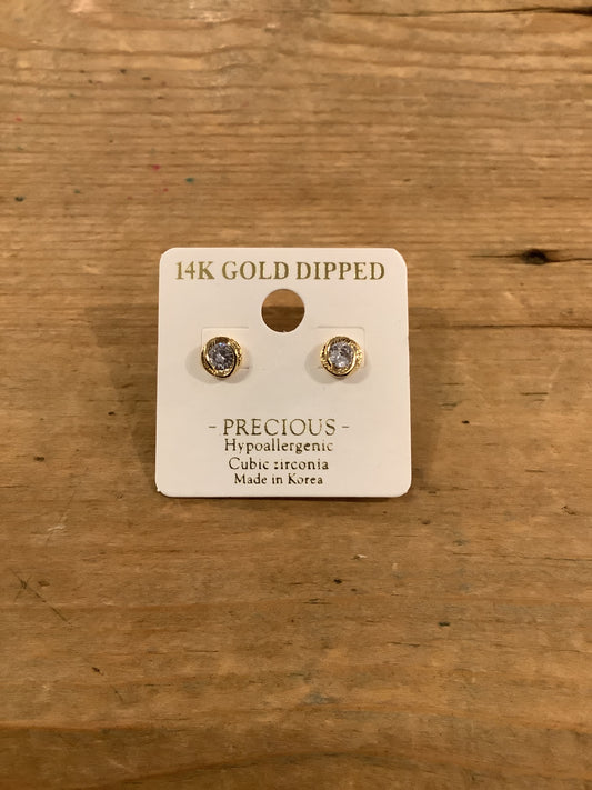 14K Gold Dipped cubic/gold Earring