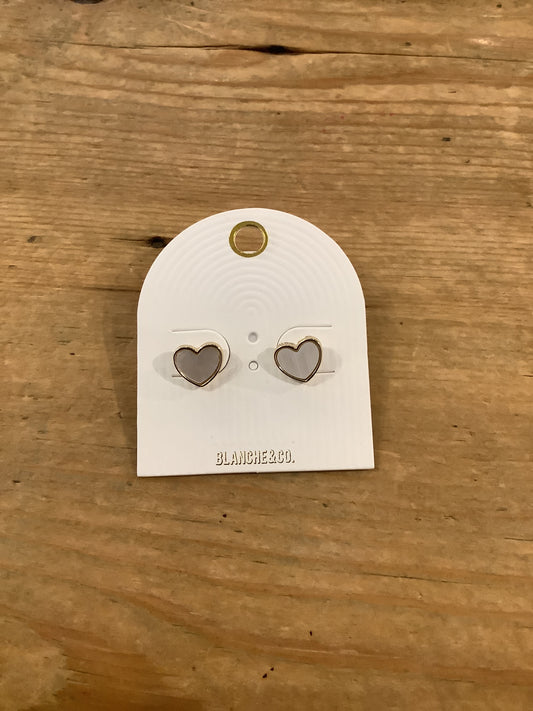 Blanche & Co Shell Heart Stud Earring