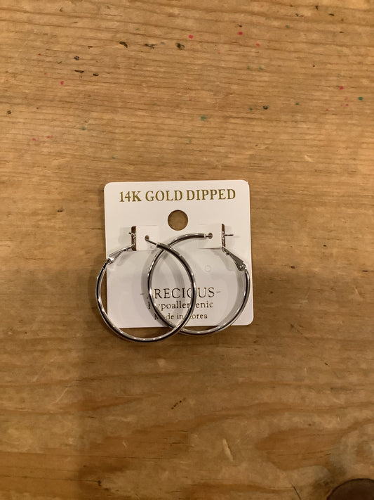 14K Gold Dipped Hoop Earrings