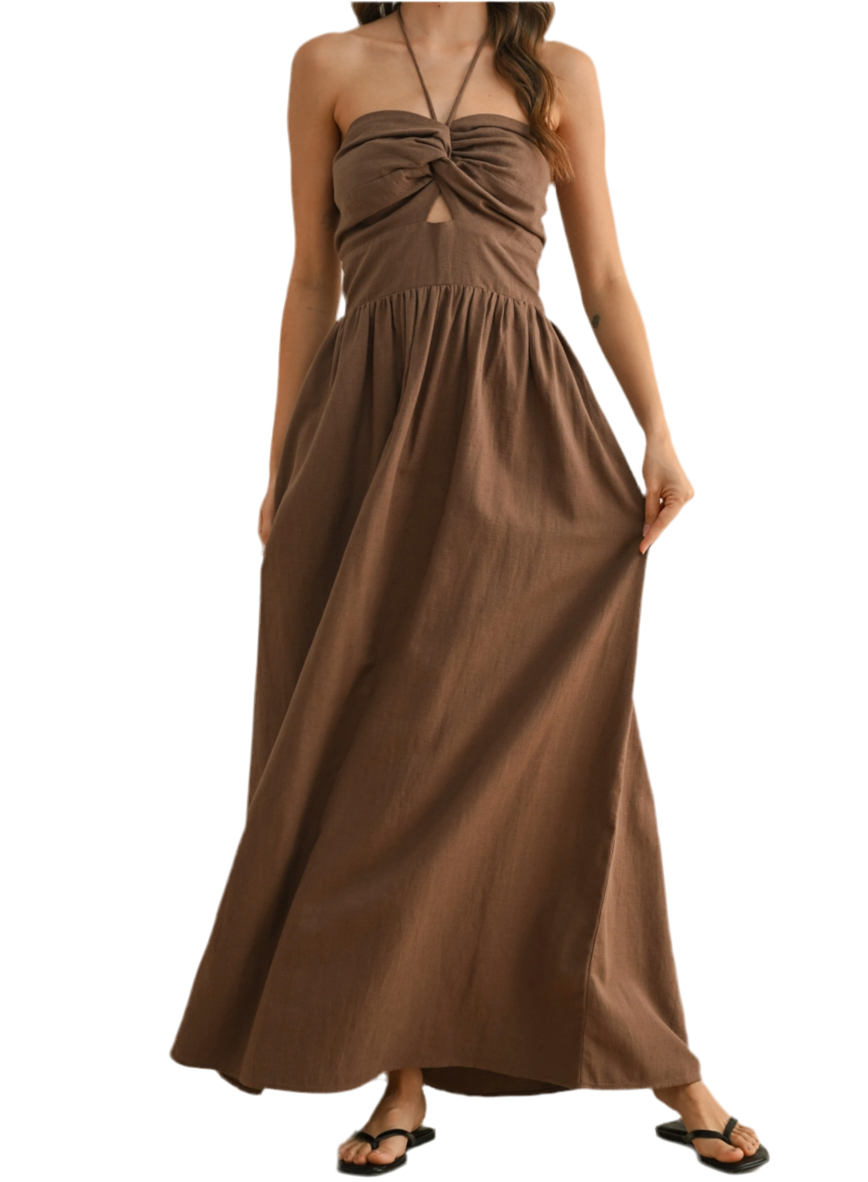 Miou Muse Knotted Halter Dress