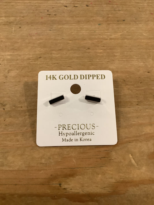 14K Gold Dipped Log Earring