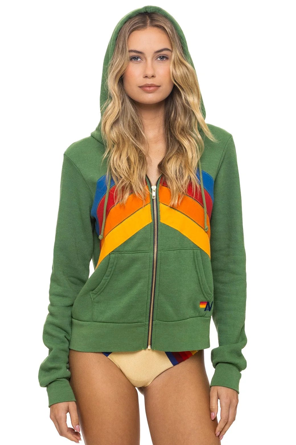 Aviator Nation Mountain Stitch Chevron 4 Zip Hoodie