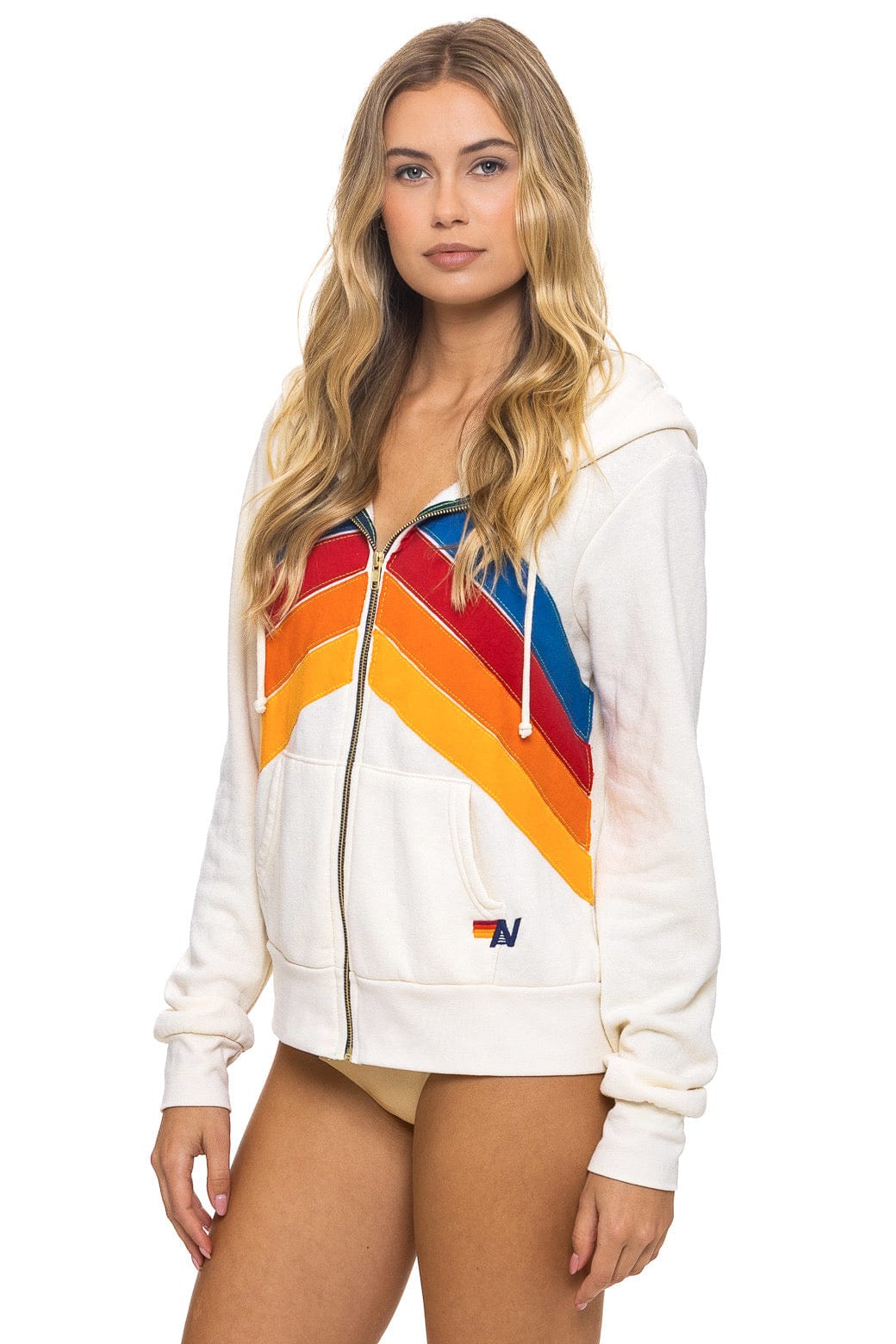 Aviator Nation Mountain Stitch Chevron 4 Zip Hoodie