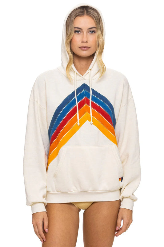 Aviator Nation Mountain Stitch Chevron Pullover Hoodie Relaxed