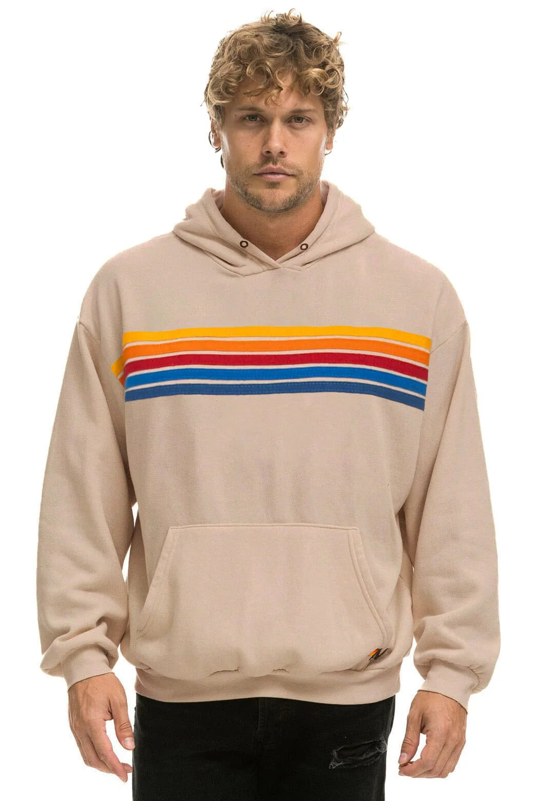Aviator Nation 5 Stripe Pullover Hoodie