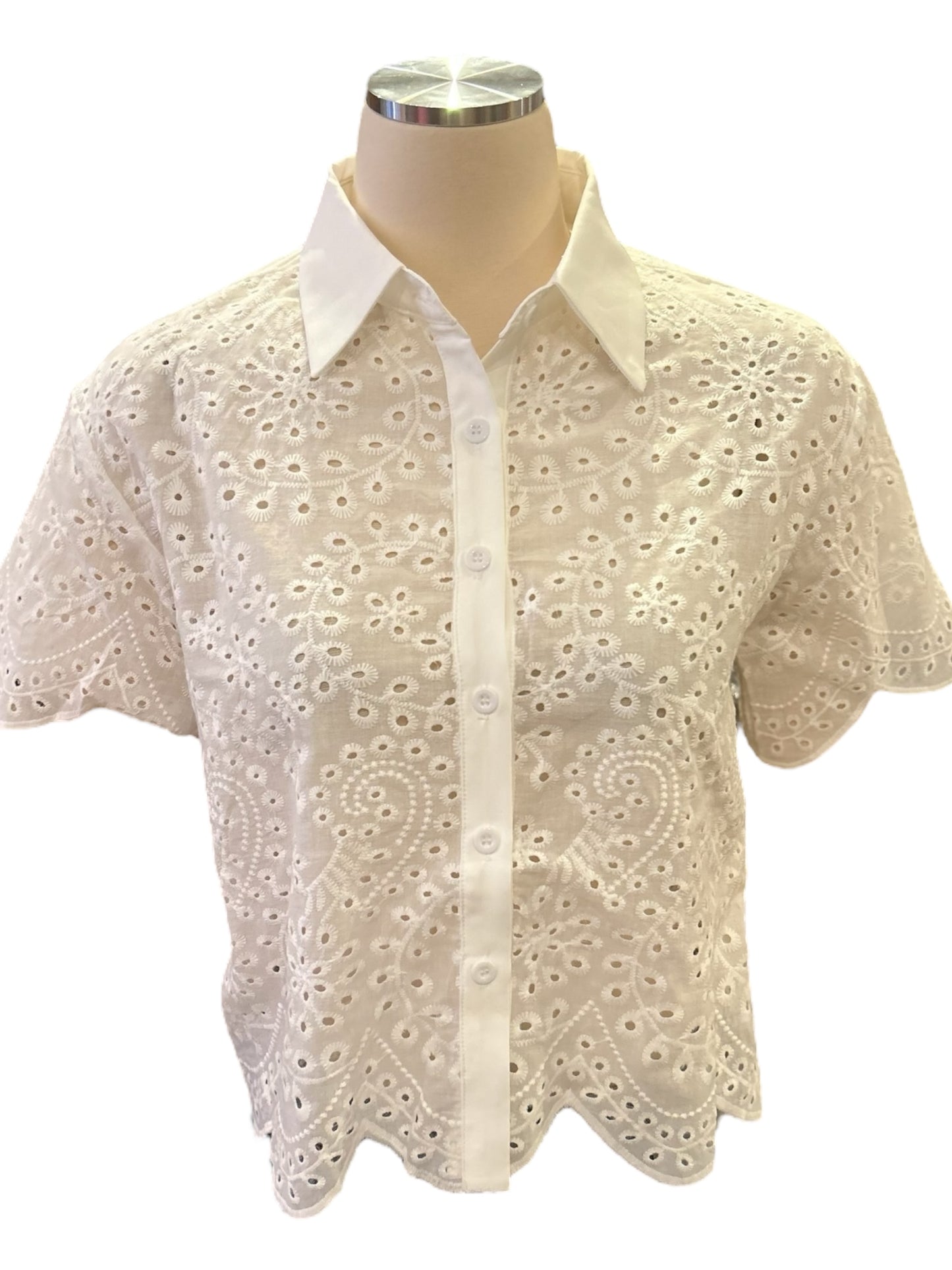 April Cotton Eyelet Blouse AL201