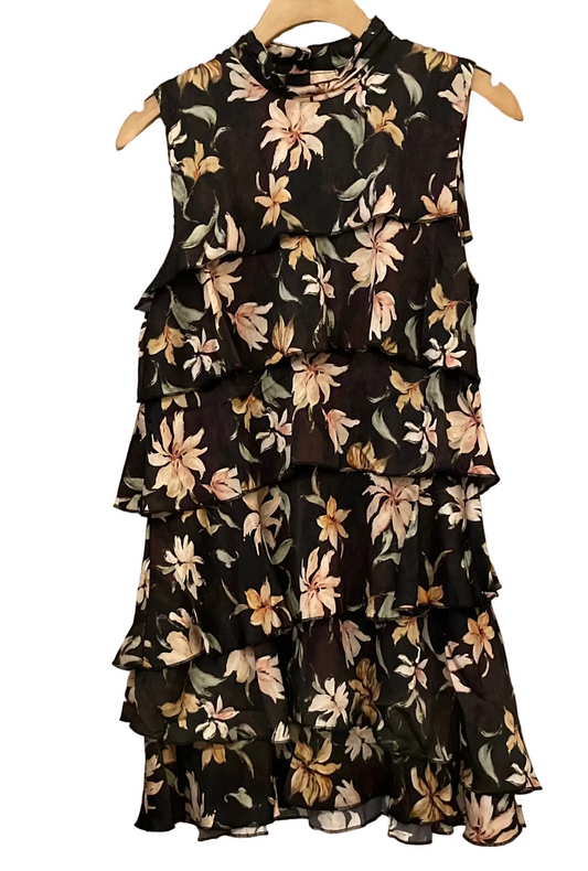 by Together Floral Mock Neck Tiered Dress