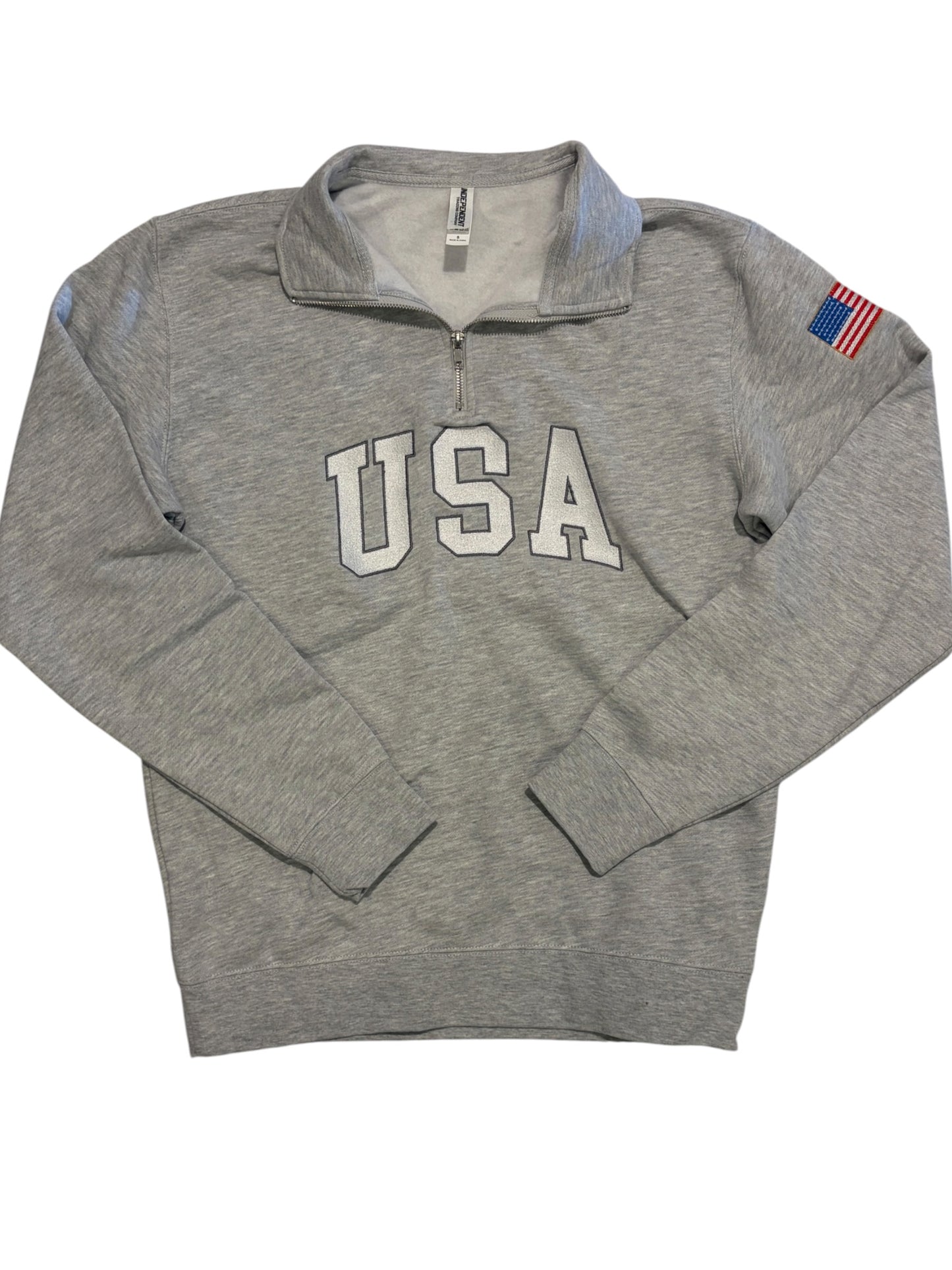 USA Quarter Zip Flag Sweatshirt