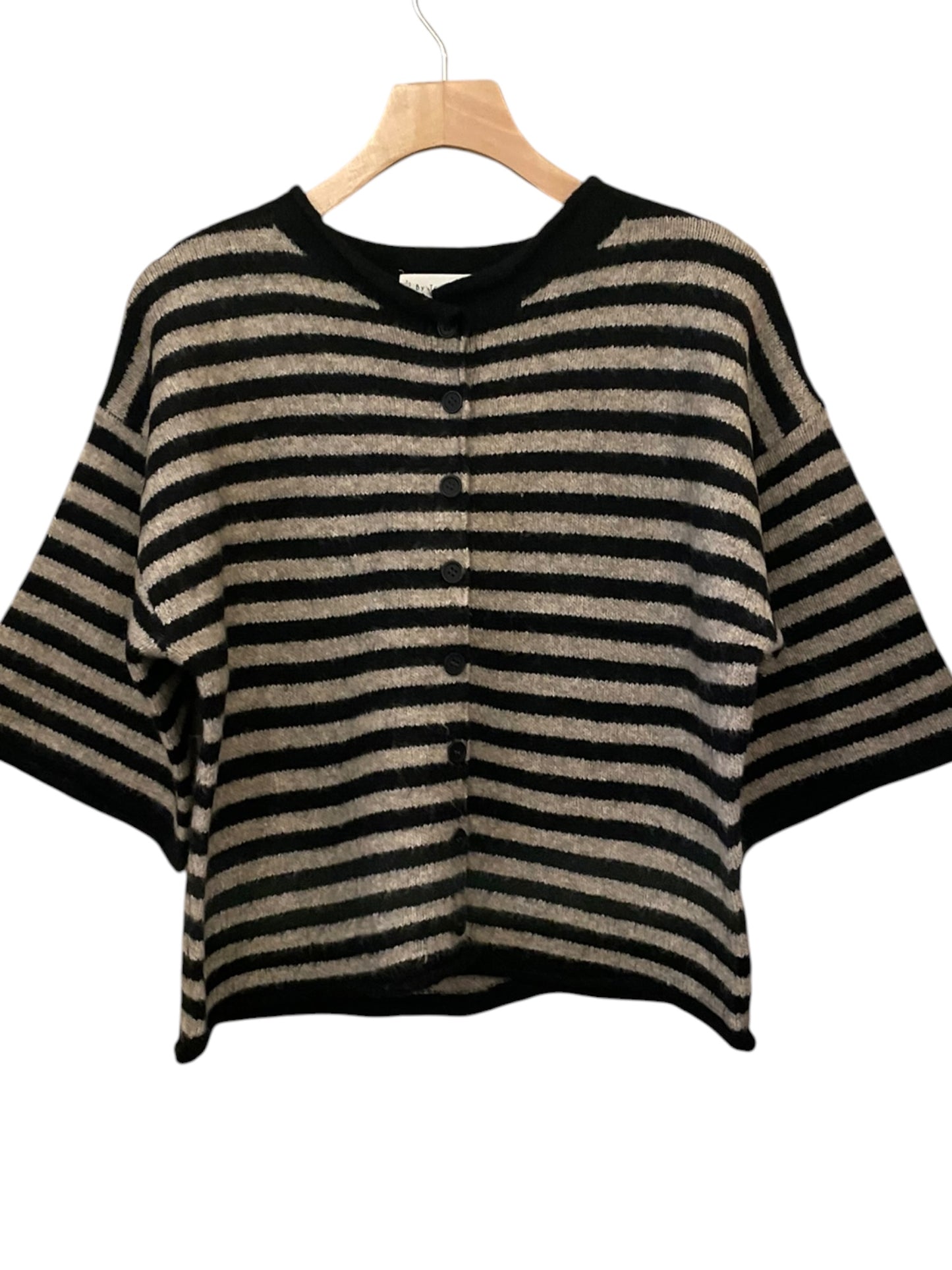 by Together Quarter Sleeve Striped Cardigan