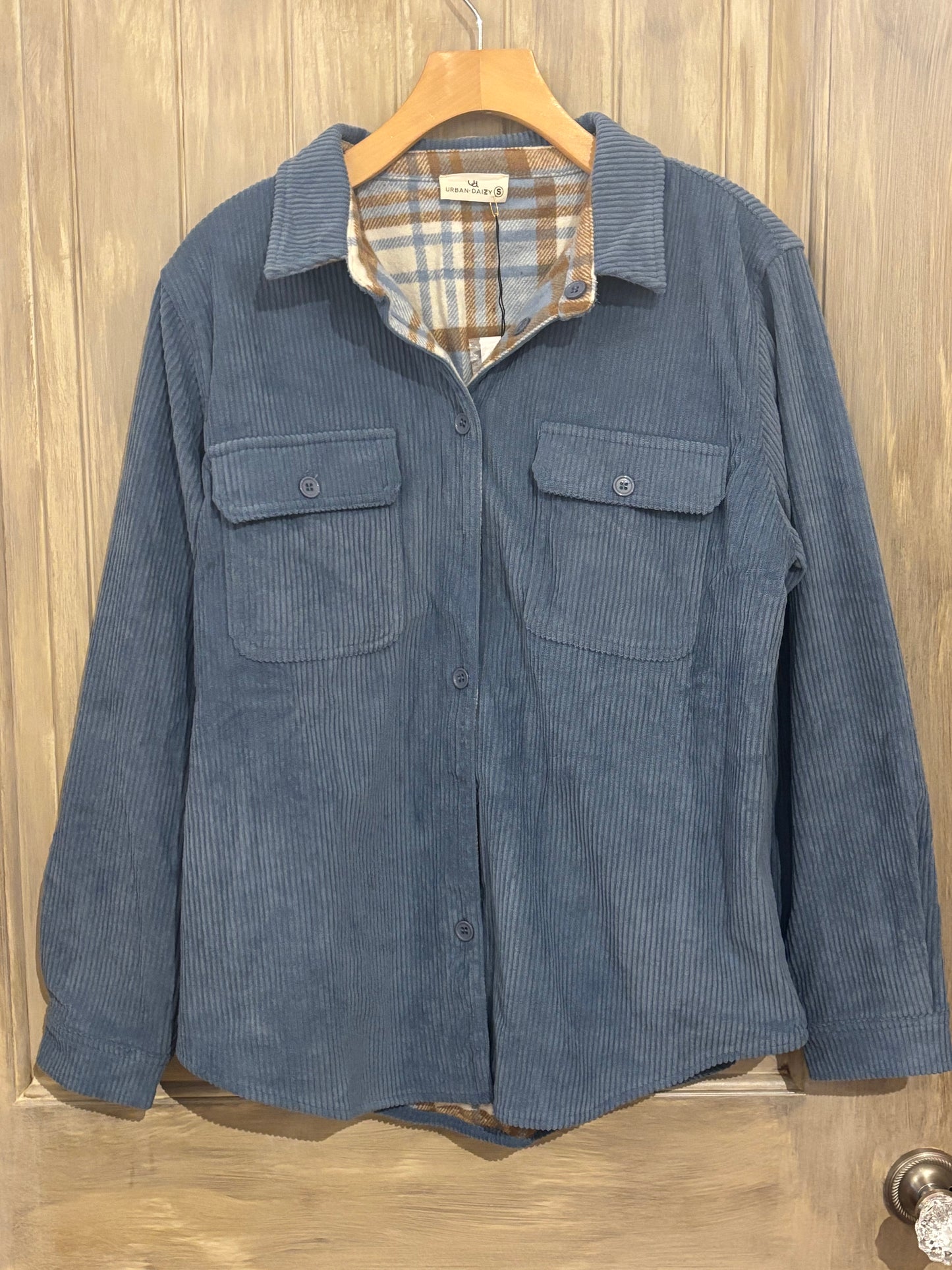 Corduroy Sherpa Lined Shacket