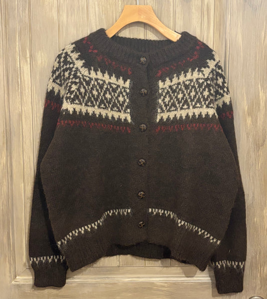 Nordic Fair Isle Wool Blend Cardigan