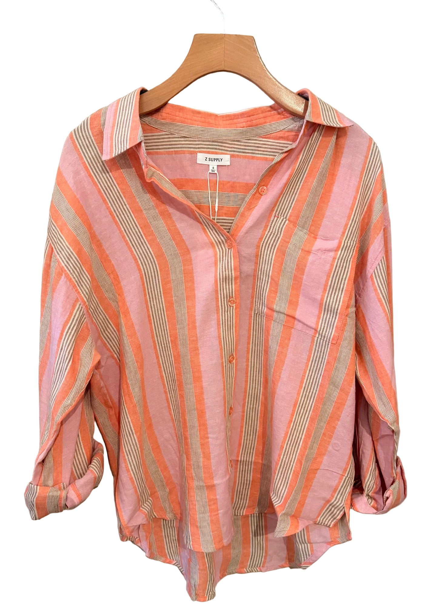 Zsupply Perfect Striped Button Up Top