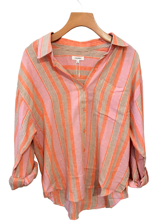 Zsupply Perfect Striped Button Up Top