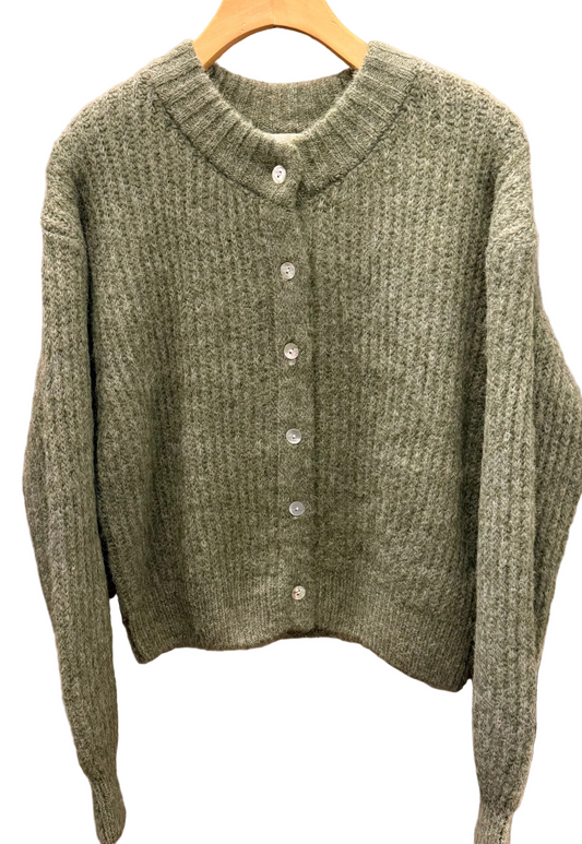 by Together Fuzzy Ribbed Cardigan