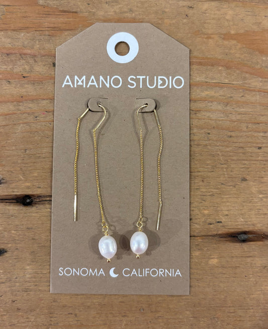 Amano Pearl Threader Earrings