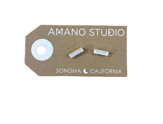Amano Baguette Stud Earrings