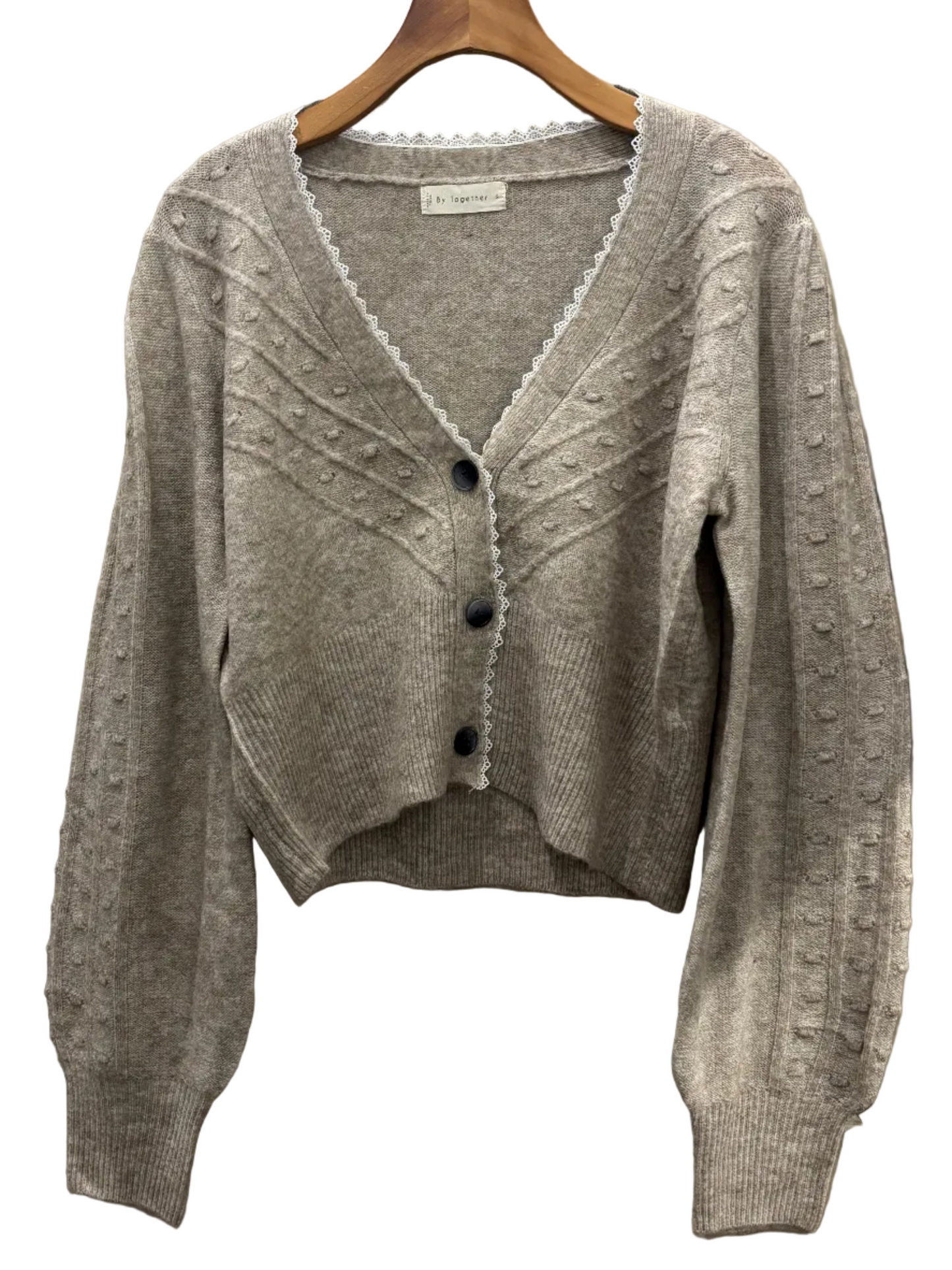 by Together Cardigan with Lace Trim