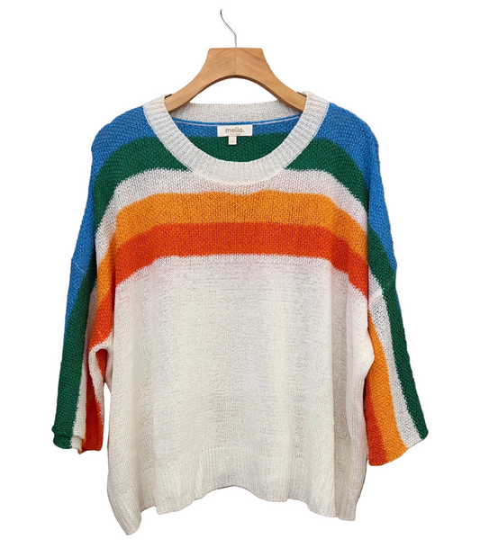 Mello. Multistripe Crewneck Sweater