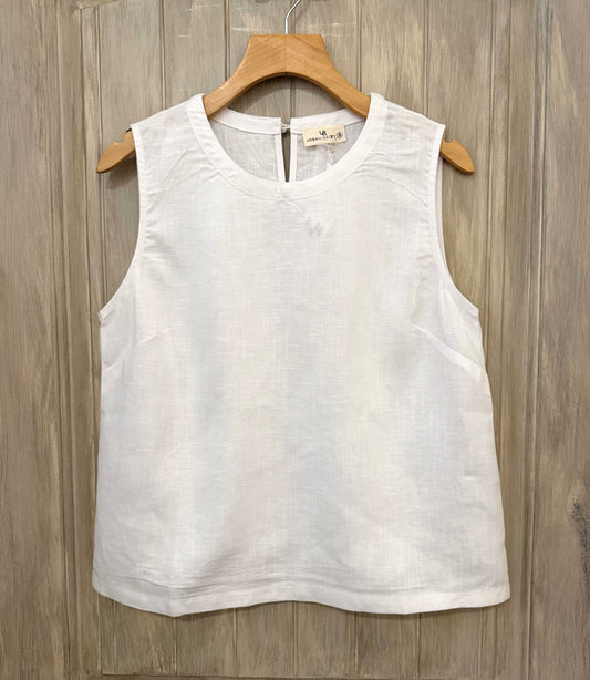 Minimalist Linen Sleeveless Top