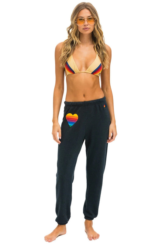 Aviator Nation Rainbow Heart Stitch Sweatpants WSPRB