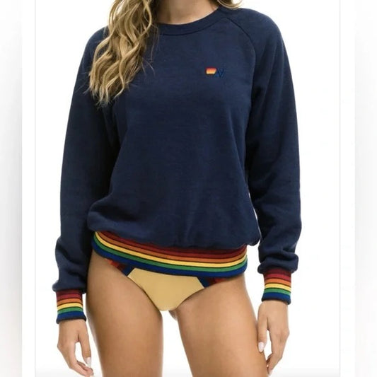 Aviator Nation Rainbow Rib Crew sweatshirt SWRBWRIB