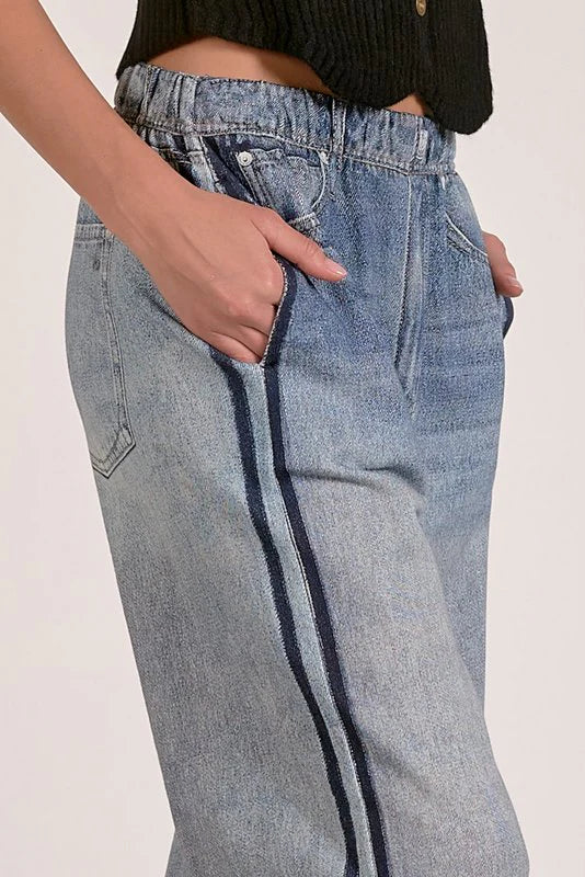 Elan Faux Denim Track Pank