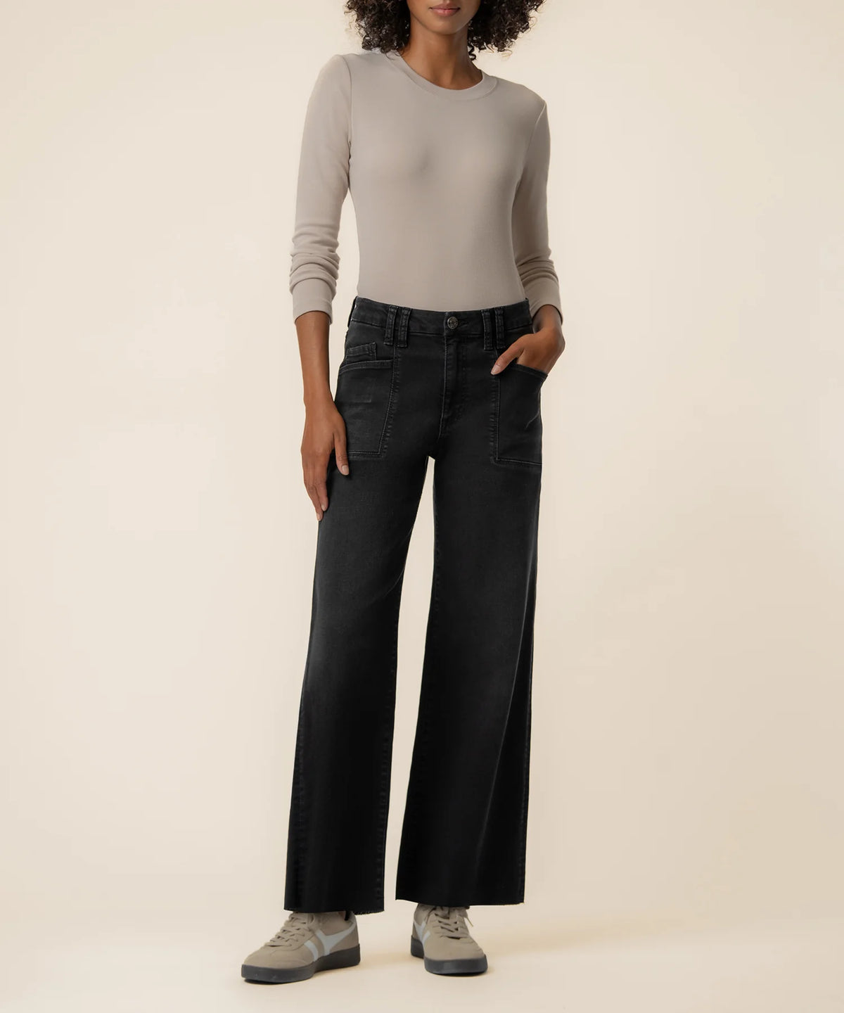 Kut High Rise Wide Leg Long Inseam Jean