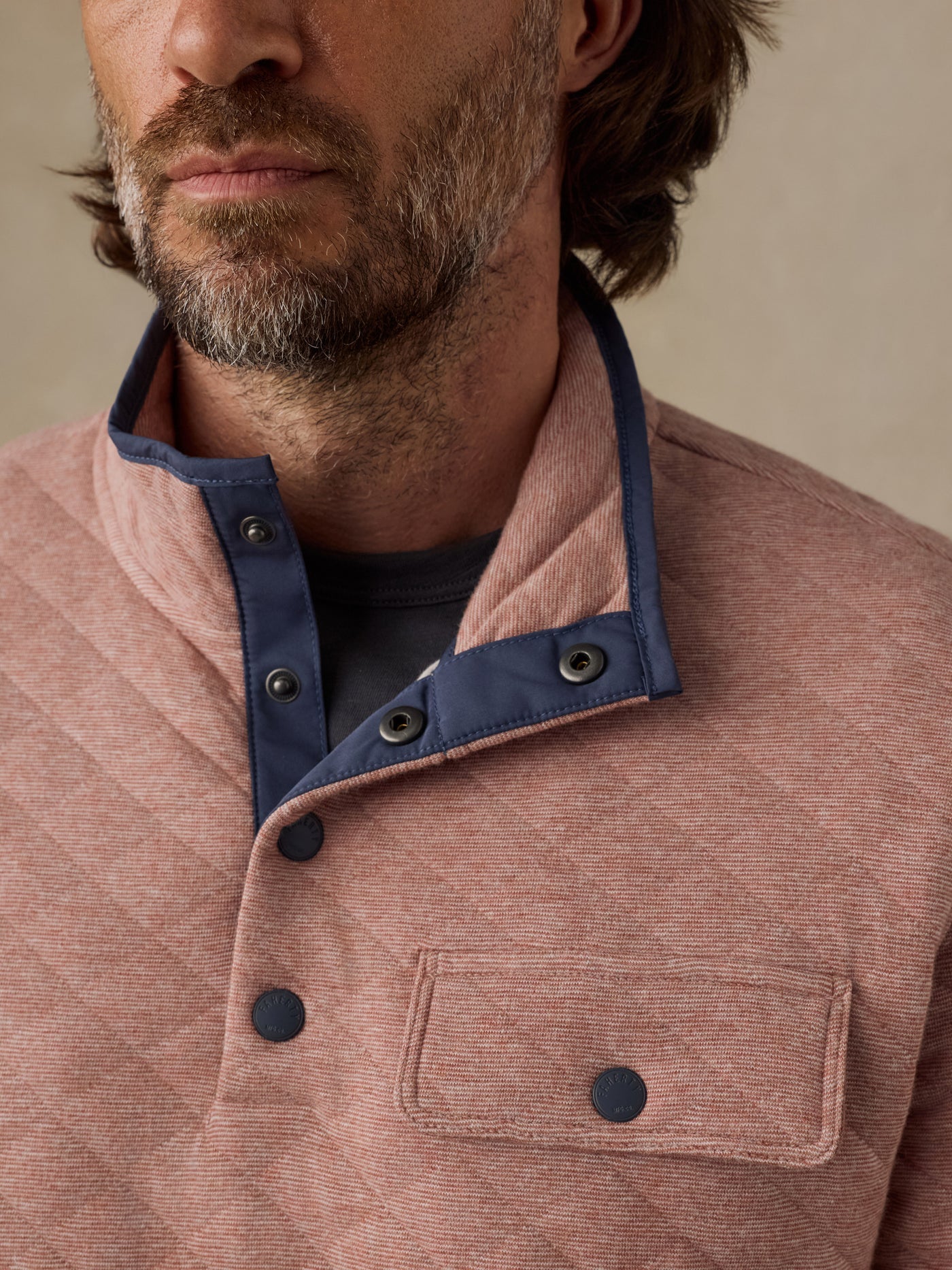 Faherty Mens Epic Quilted Fleece Pullover