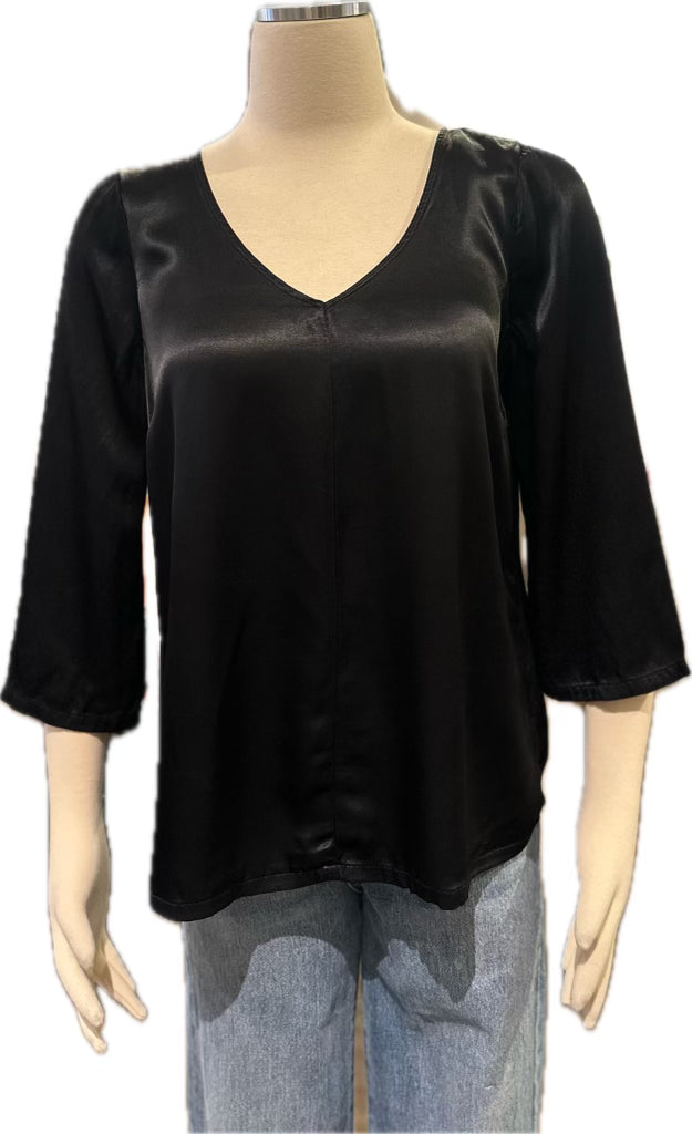 Michael Stars Cobie 3/4 Sleeve V-Neck Blouse