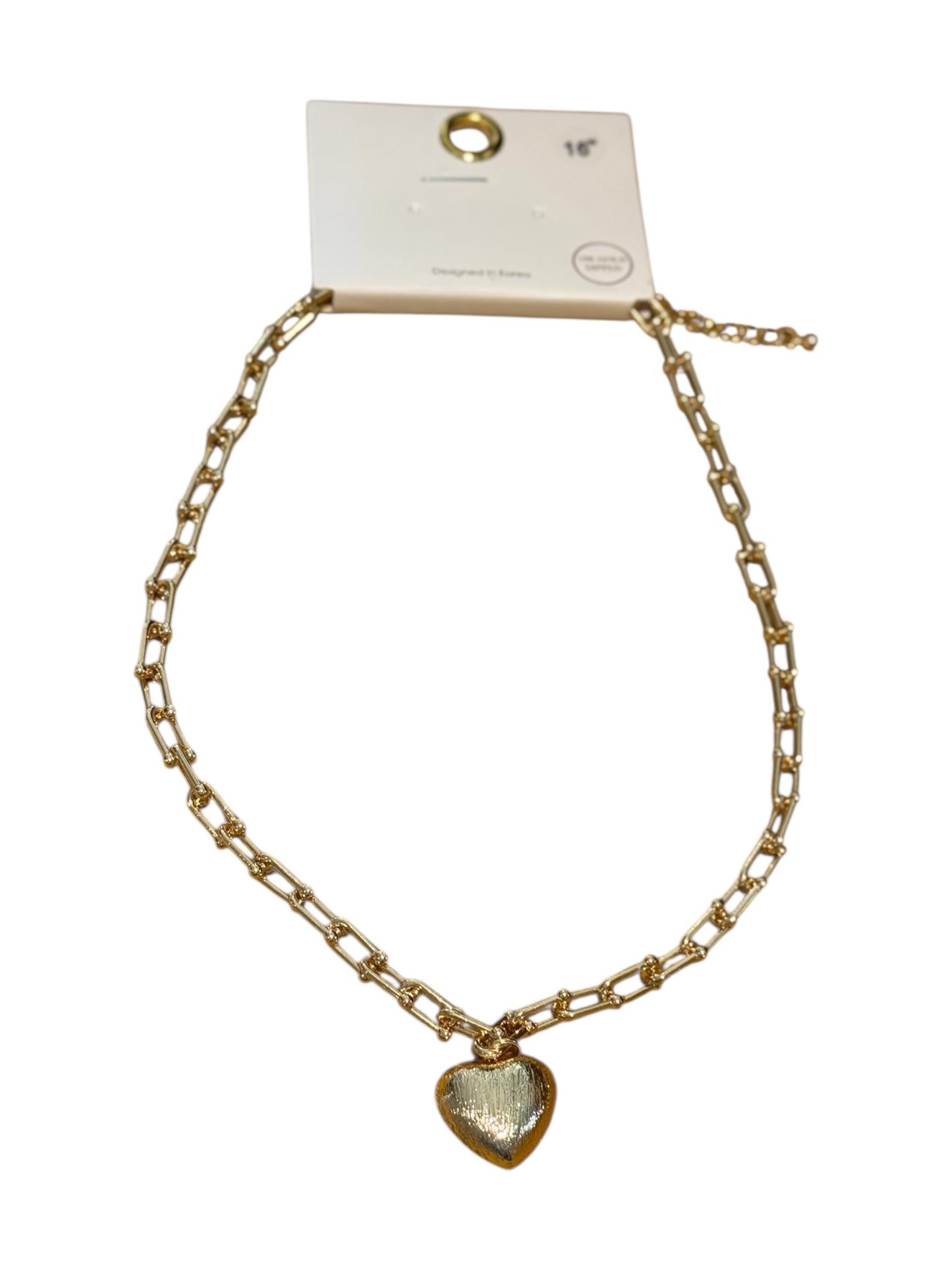 18K Gold Dip Heart Chain Necklace