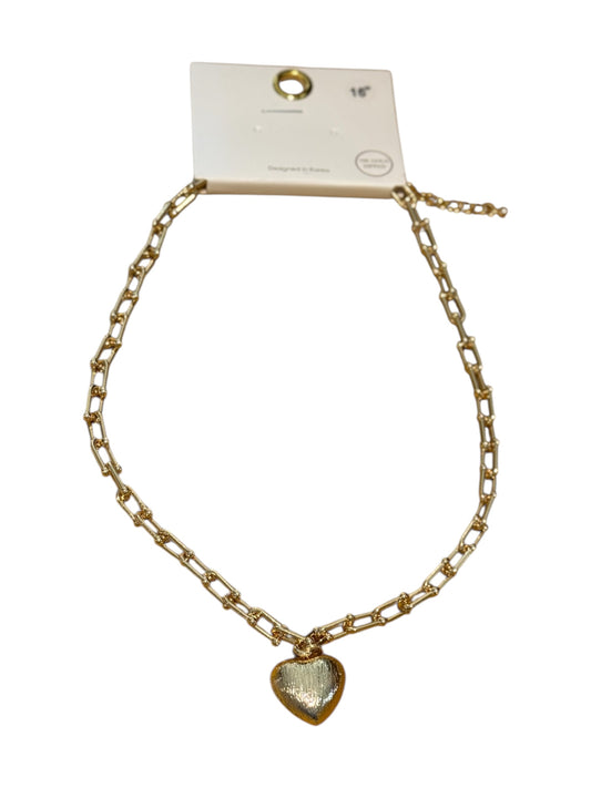 18K Gold Dip Heart Chain Necklace