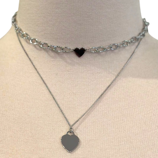 Sodajo Small Double Heart Chain Necklace
