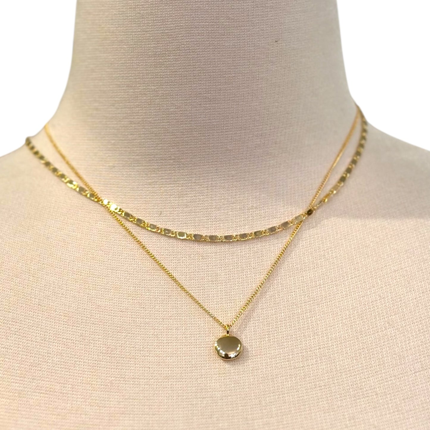 Sodajo Double Chain Locket Necklace
