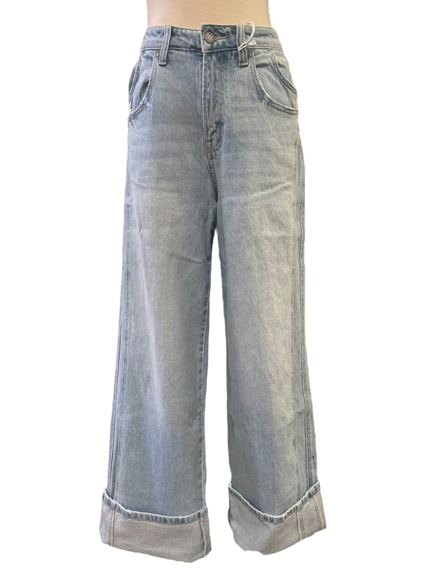 Vervet Kris Super High Rise Cuffed Baggy Jean