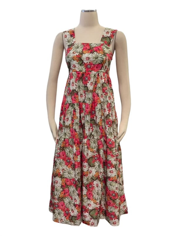 Jacquie floral square neck midi dress ISK2346D