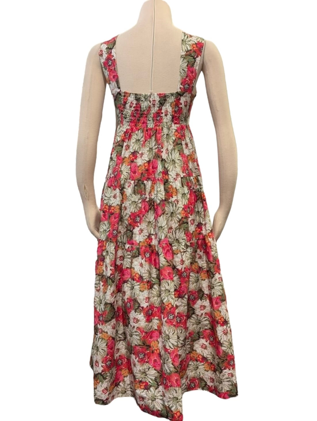 Jacquie floral square neck midi dress ISK2346D