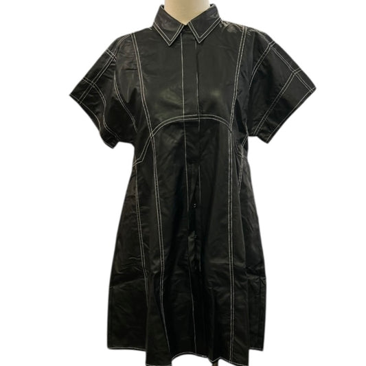 Leather Short Sleeve Dress