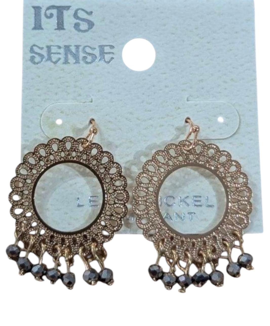 Its Sense Round Dangly Earrings