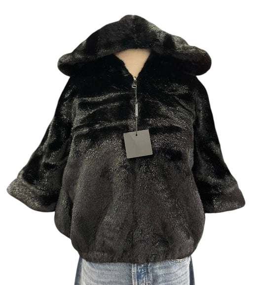 Faux Fur Hooded Cropped Jacket