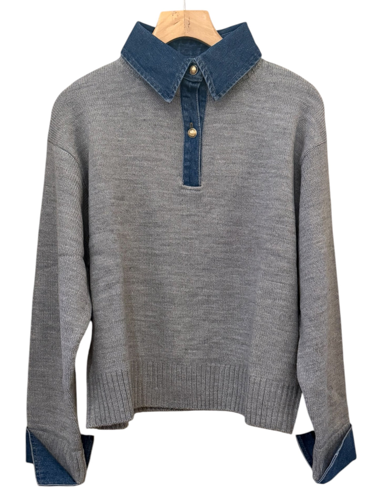 Elan Denim Collar Sweater