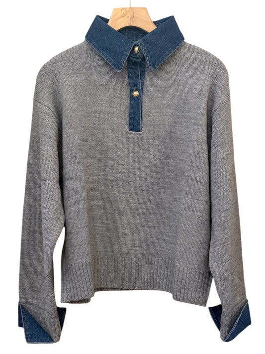 Elan Denim Collar Sweater