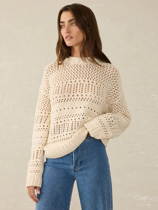Faherty Whitecap Crochet Sweater