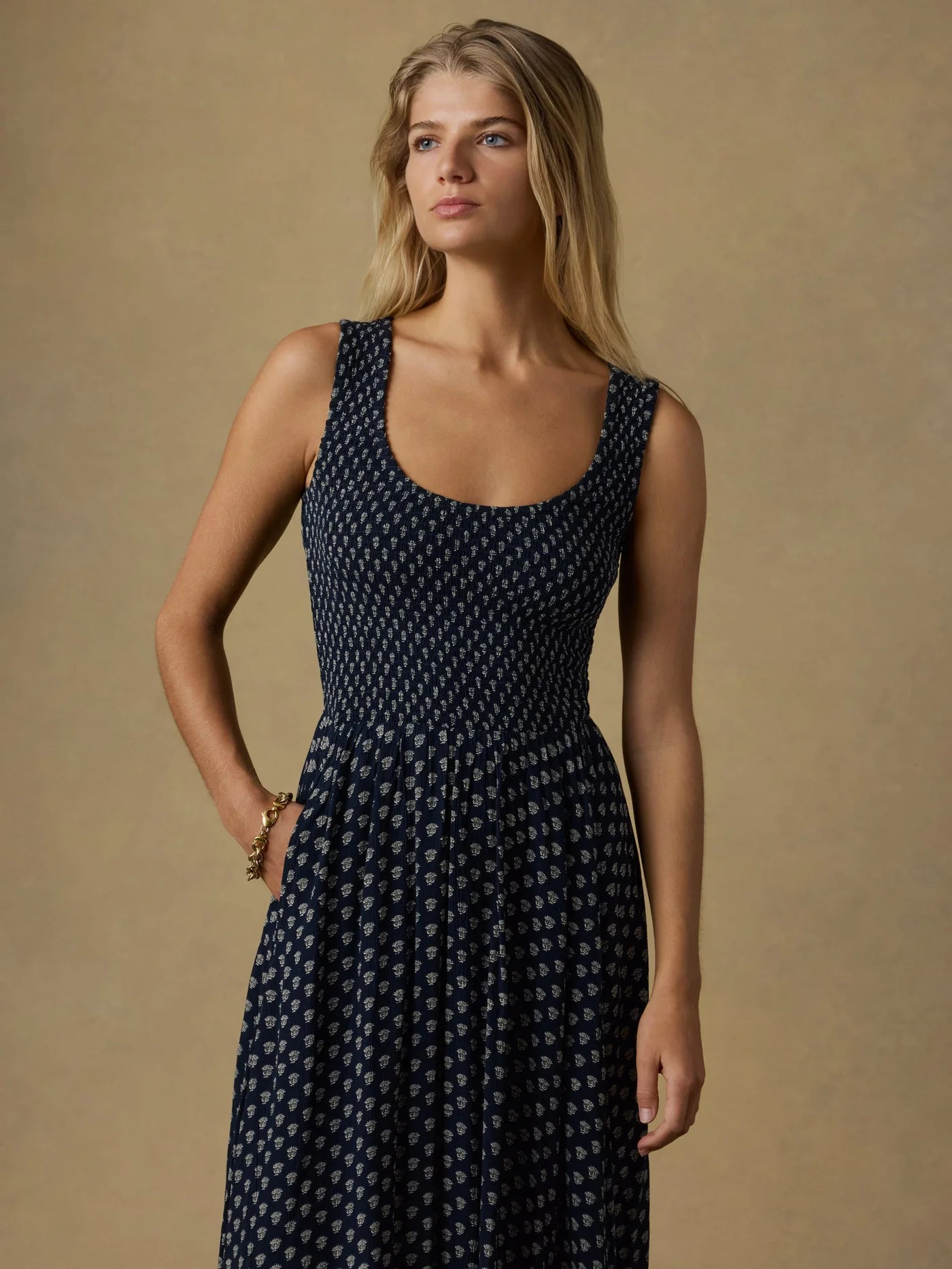 Faherty Sophia Smocked Dress