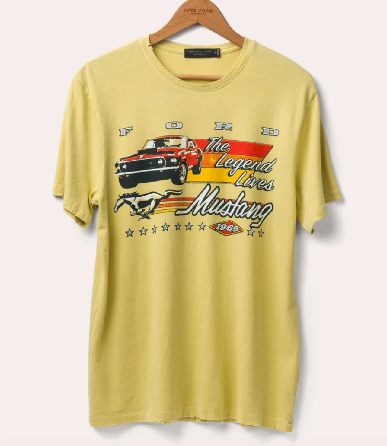 Junk Food Mustang The Legend Lives Vintage Tee