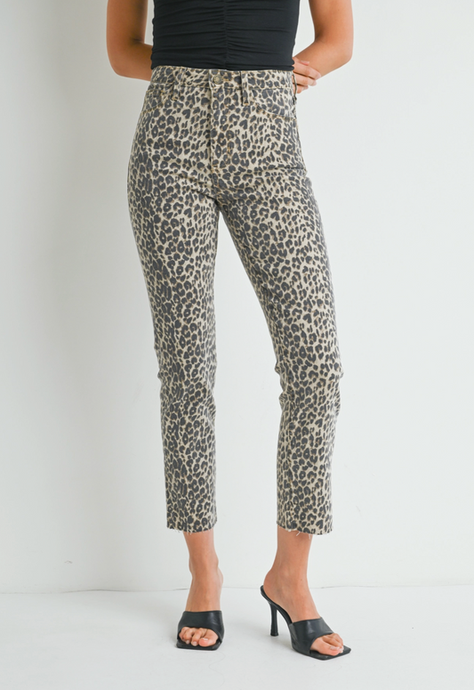 Just Black Denim Leopard Clean Slender Straight